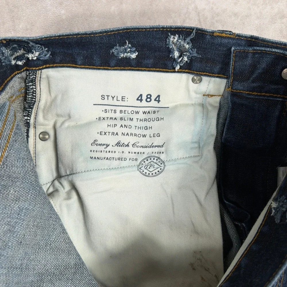J.Crew 484 Slim‎ Fit Jeans Japanese Kaihara Denim 36x32 Dark Indigo Blue Mens